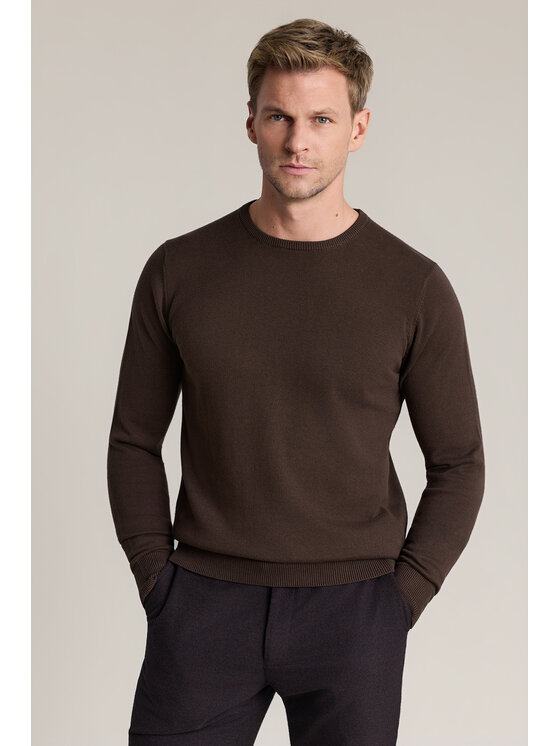 Lancerto Lancerto Sweter Christopher SW073226000038 Brązowy Regular Fit
