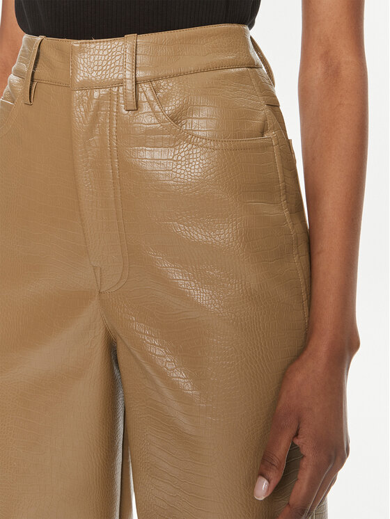 ROTATE ROTATE Pantaloni din imitație de piele 1121432512 Maro Regular Fit