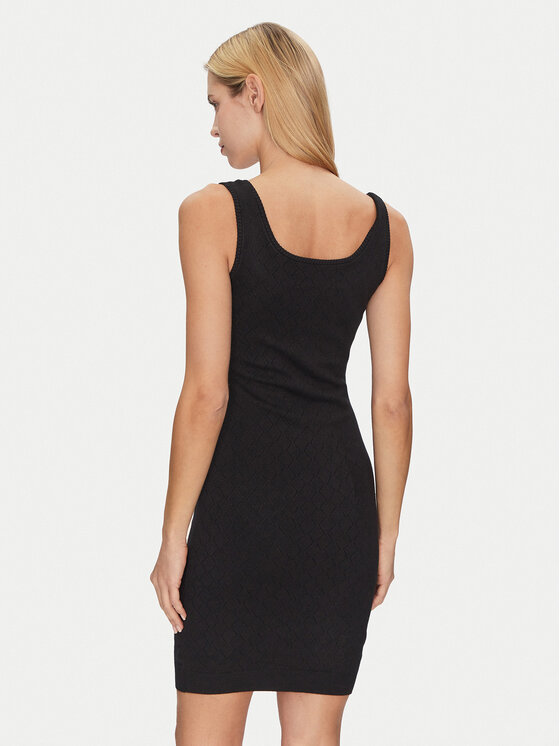 Guess Guess Džemper haljina W5RK17 Z2YJ2 Crna Slim Fit