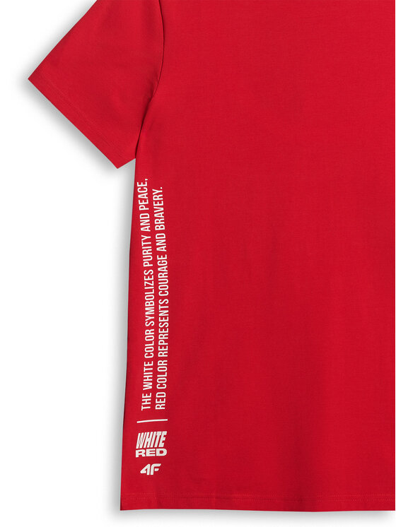 4F 4F T-Shirt STREFA KIBICA Czerwony Regular Fit