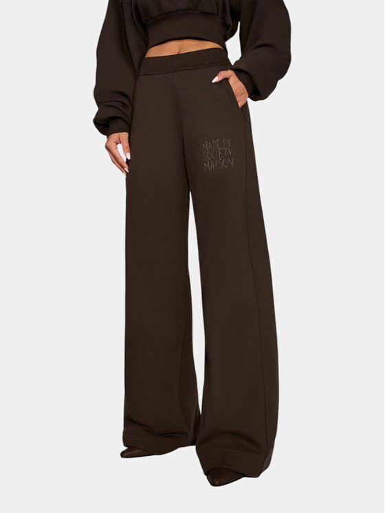MADE BY SOCIETY MADE BY SOCIETY Spodnie materiałowe SWELL - P27518 Brązowy Basic Fit