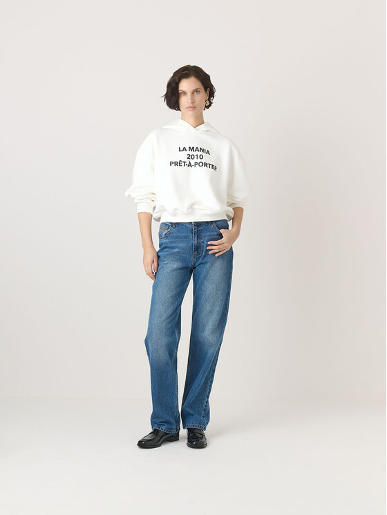 La Mania La Mania Mikina TAYLA Biela Classic Fit