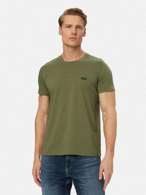 BOSS Tricou 50531401 Verde închis Regular Fit
