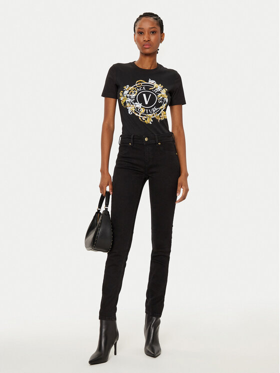 Versace Jeans Couture Versace Jeans Couture Majica 78HAHC01 Črna Regular Fit