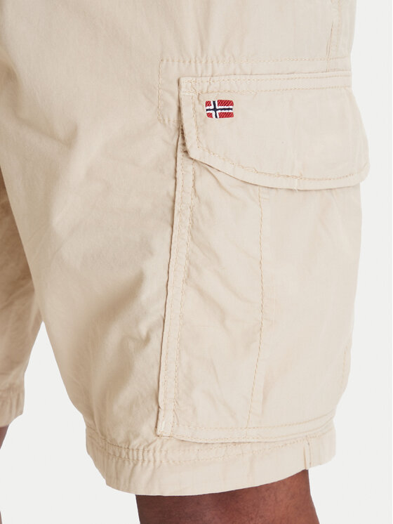 Napapijri Napapijri Pantalon scurți din material Noto 2.0 NP0A4HOQ Bej Regular Fit
