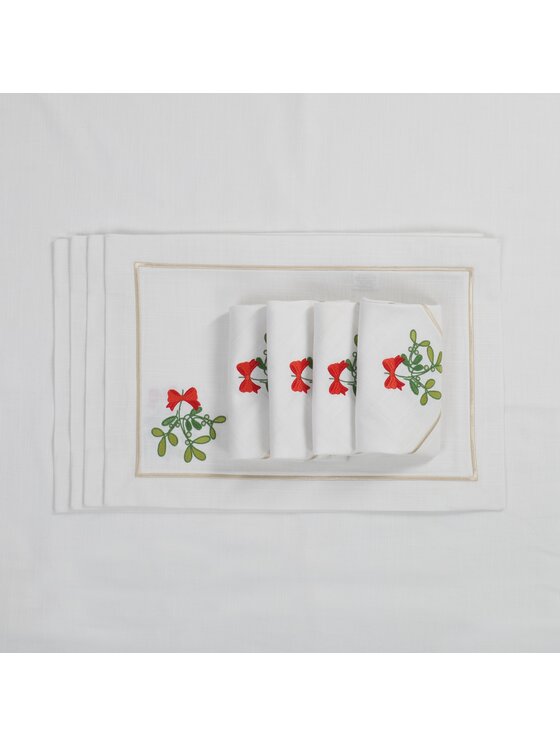 Roseberry Home Roseberry Home Podkładka na stół Mistletoe Panama Biały