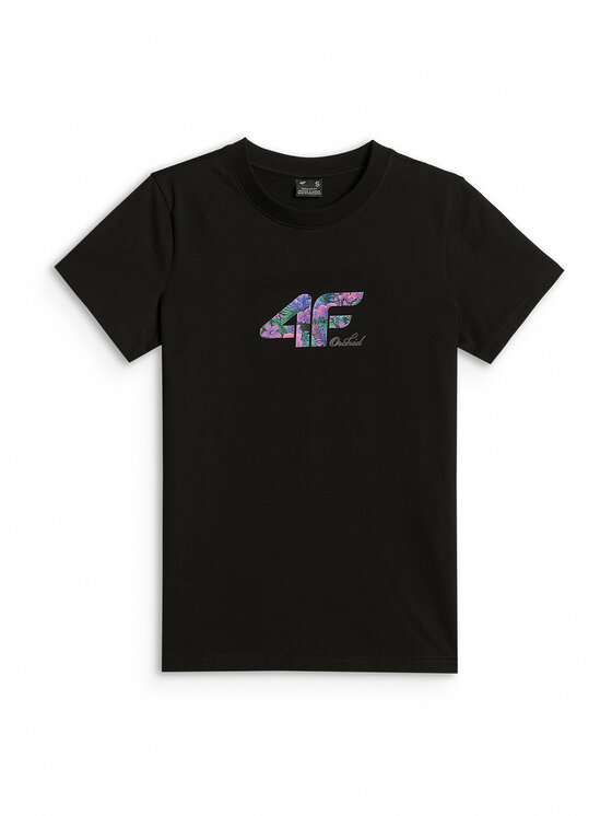 4F 4F T-Shirt TROPIC ORCHID Czarny Regular Fit