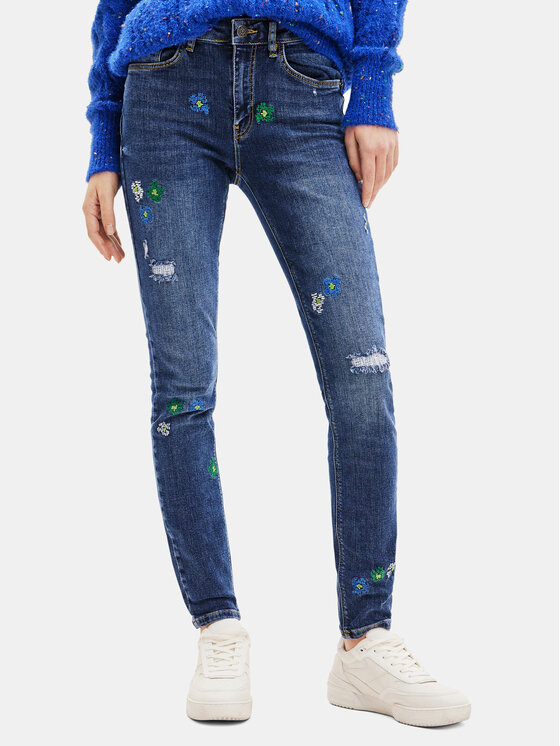 Desigual Džinsi 23WWDD17 Zils Slim Fit