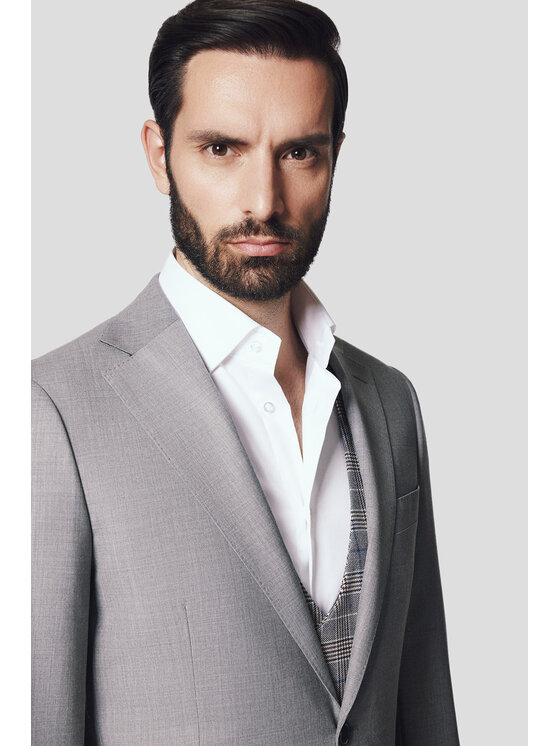 Lancerto Lancerto Garnitur Pernat GA073125000017 Szary Slim Fit