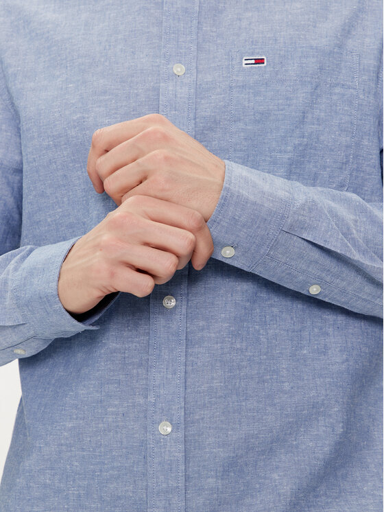 Tommy Jeans Tommy Jeans Camicia Mao DM0DM18964 Blu Regular Fit