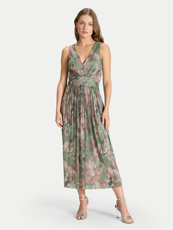 Swing Sukienka koktajlowa 5AK06100 Zielony Regular Fit