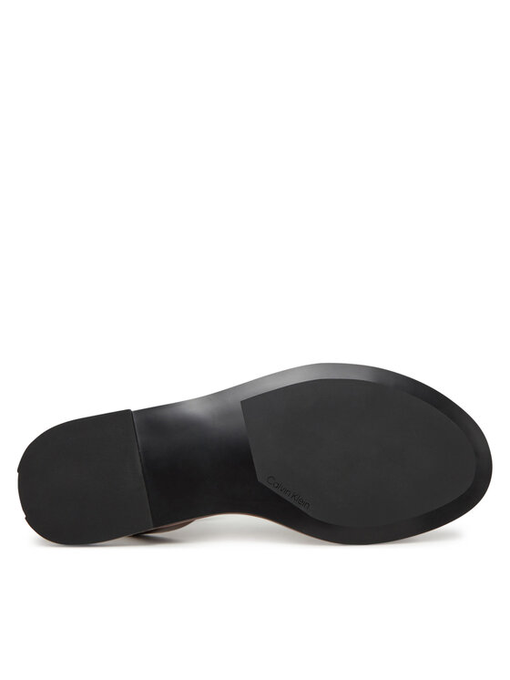 Calvin Klein Calvin Klein Sandalen Flat Sandal W/Ck Hw - Lth HW0HW02367 Braun