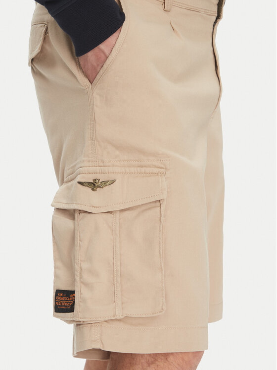 Aeronautica Militare Aeronautica Militare Bavlnené šortky 251BE256CT3511 Béžová Regular Fit