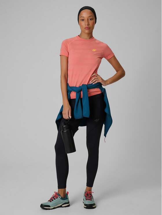 4F 4F Legginsy TREKKING Czarny Slim Fit