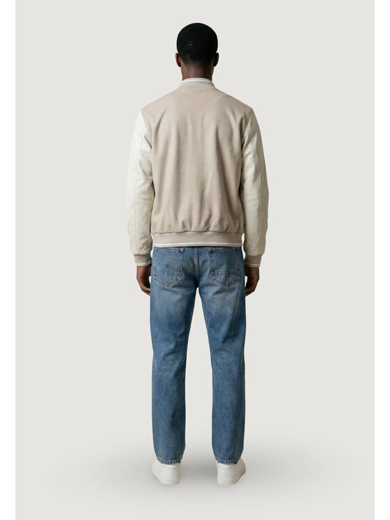 Antony Morato Antony Morato Giubbotto invernale REGULAR FIT WITH SLEEVES IN FAUX LEATHER AND PRINT Beige Regular Fit