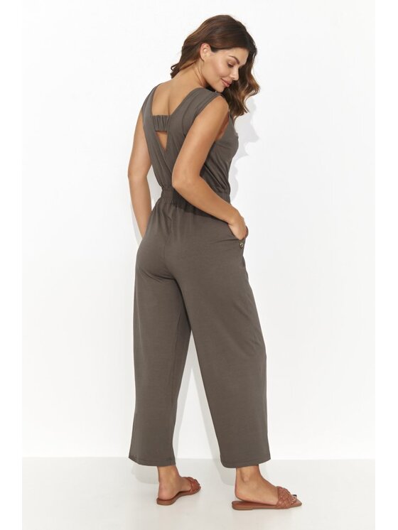Makadamia Makadamia Kombinezon NU465 Brązowy Regular Fit