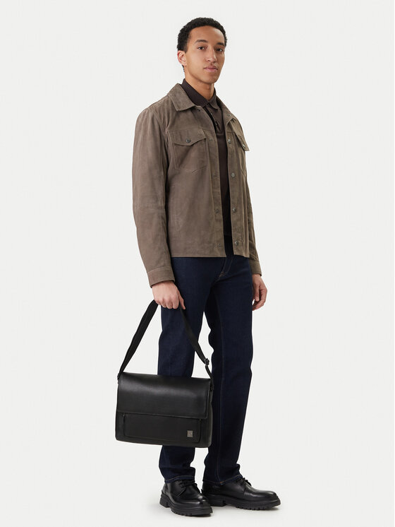 Calvin Klein Geantă crossover Emblem Hw Flap Messenger LV04D3299G Negru