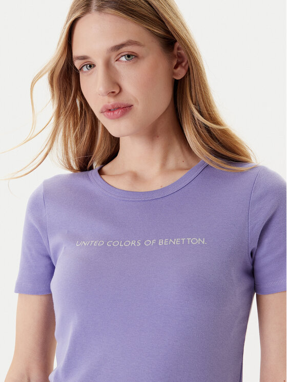 United Colors Of Benetton United Colors Of Benetton Majica 3GA2E16A2 Vijolična Regular Fit