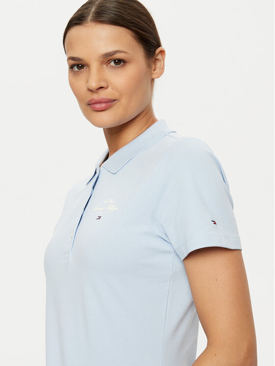 Tommy Hilfiger Tommy Hilfiger Tricou polo WW0WW43930 Albastru celest Slim Fit