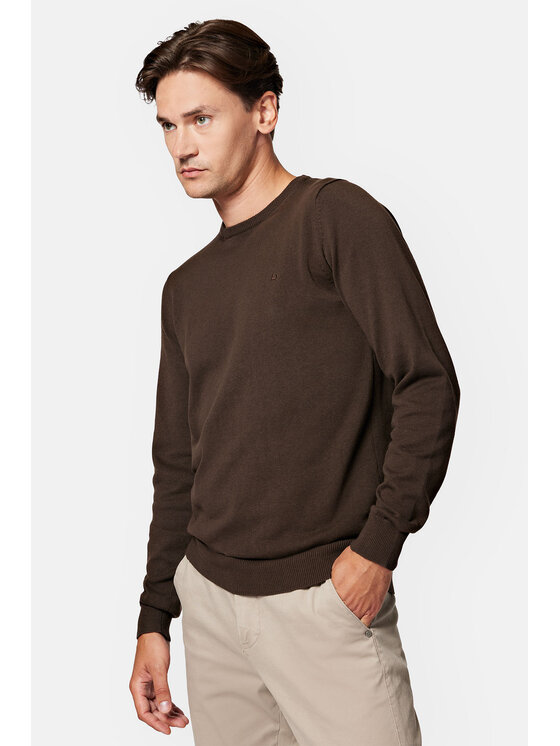 Lancerto Lancerto Sweter Morey SW073223000018 Brązowy Regular Fit