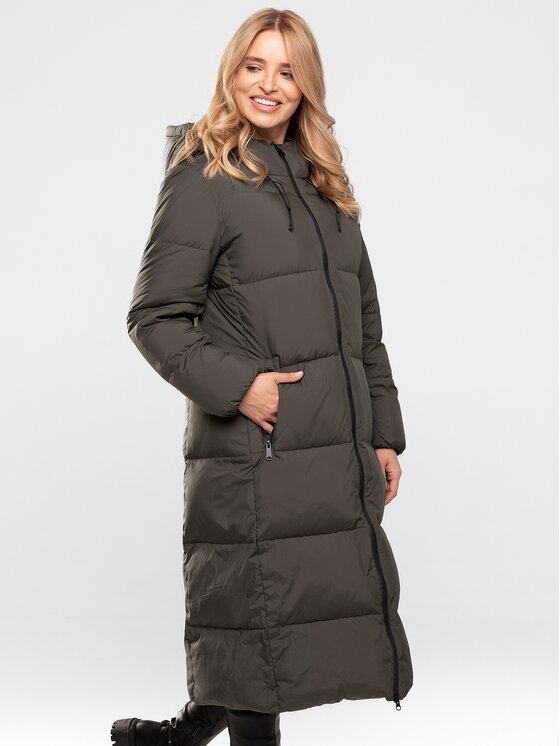 Perso Perso Dámská bunda BLH250869FX Khaki Regular Fit