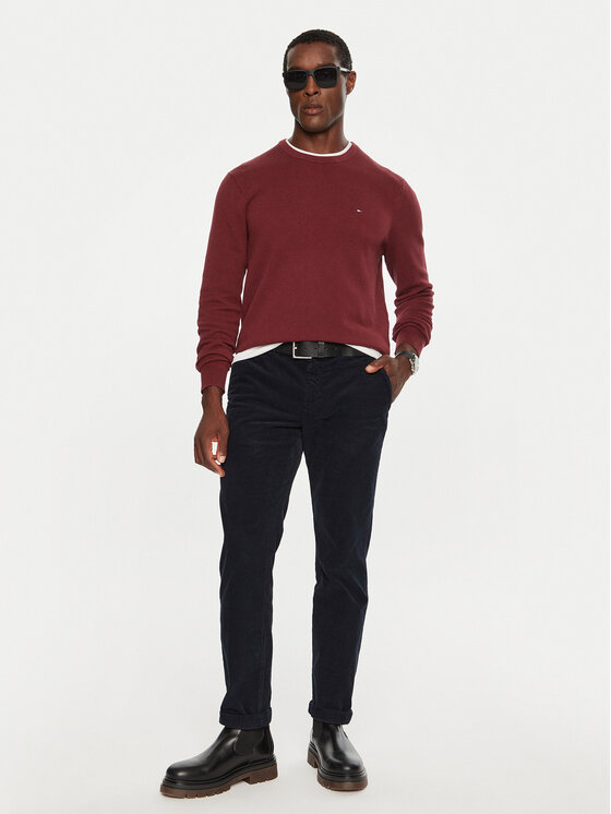 Tommy Hilfiger Tommy Hilfiger Pulover MW0MW36347 Bordo rdeča Regular Fit