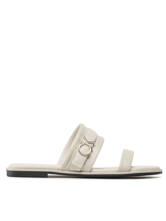 Calvin Klein Natikači Almond Slide W/Hw HW0HW01482 Bela