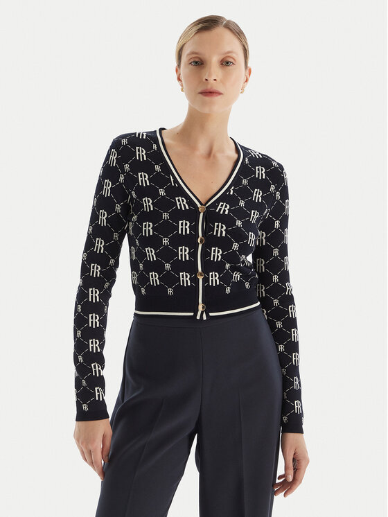 Fracomina Fracomina Pletena jopica FR25WT8036K414F8 Mornarsko modra Regular Fit