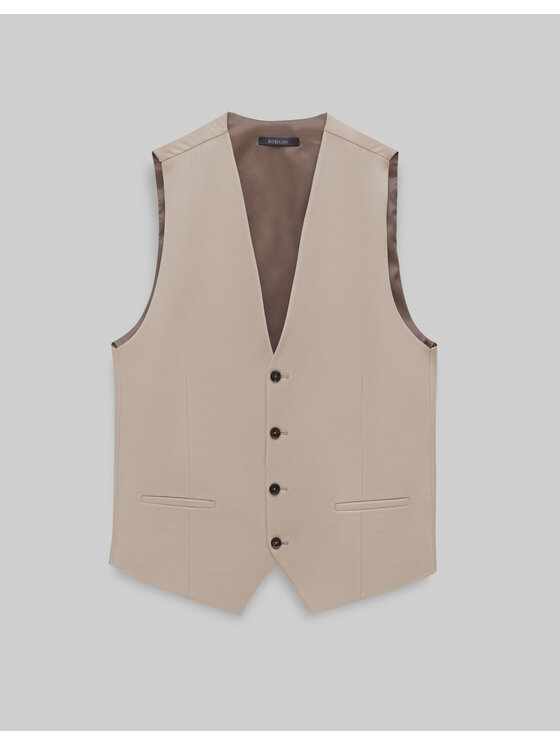 Borgio Borgio Kamizelka lido_02_bz Beżowy Slim Fit
