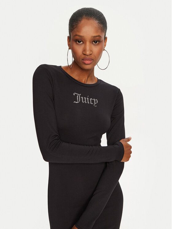 Juicy Couture Juicy Couture Sukienka codzienna Dizzie JCWED24309 Czarny Slim Fit