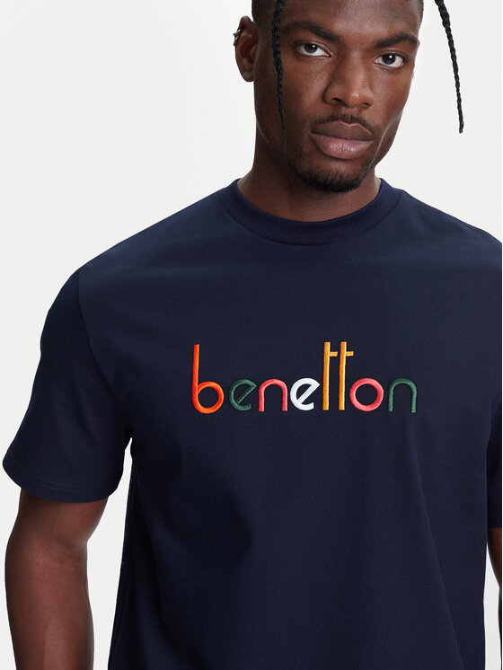 United Colors Of Benetton United Colors Of Benetton Tričko 3MI6U109O Tmavomodrá Oversize