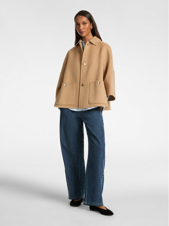 Elena Mirò Elena Mirò Cappotto 8038Z000011N012 Écru A-Line Fit