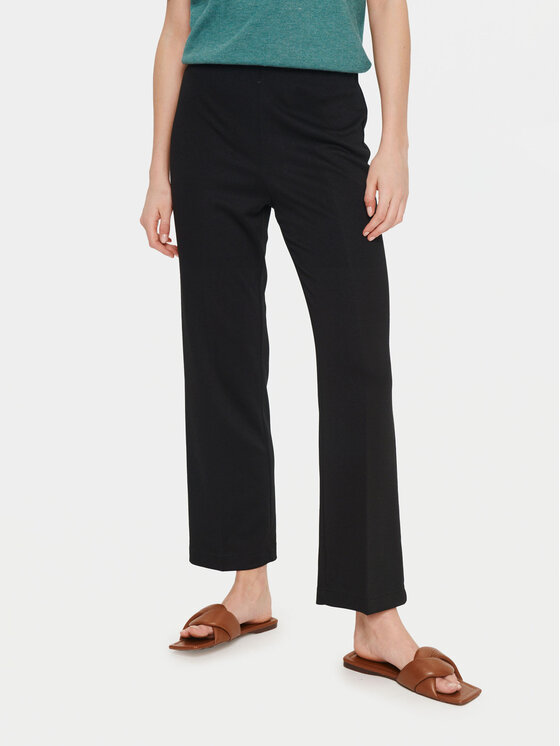 Saint Tropez Saint Tropez Megztos kelnės 30511700 Juoda Flared Leg