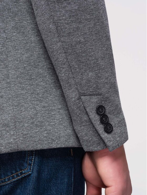 Ombre Ombre Marynarka M170 Szary ciemny Slim Fit