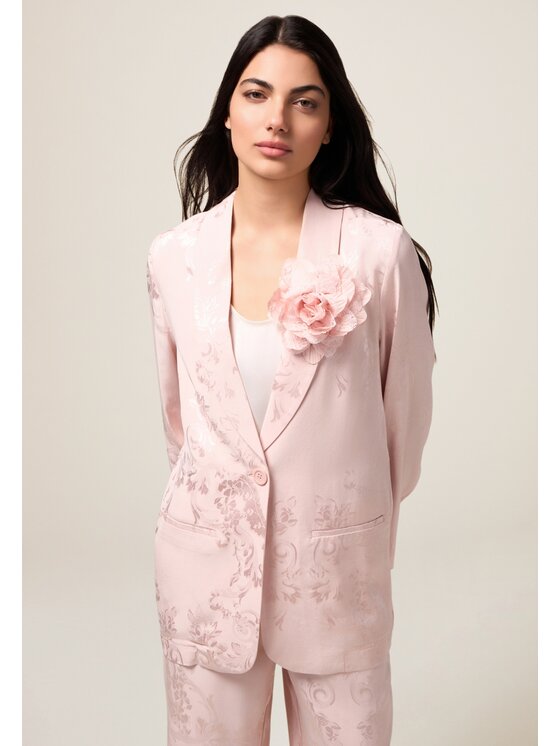 Oltre Oltre Marynarka R087R002075N006 Różowy Baggy Fit