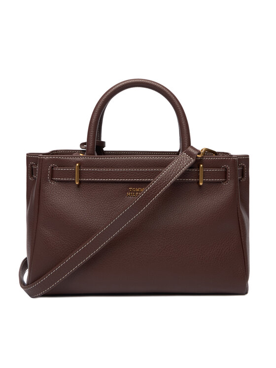 Tommy Hilfiger Tommy Hilfiger Soma American Icon Mini Tote Leather AW0AW17926 Brūns