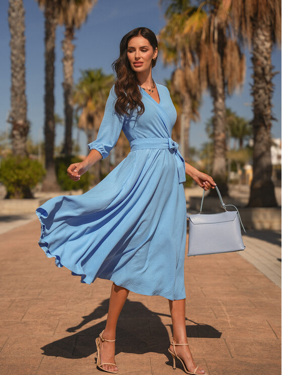 LIDIA KALITA LIDIA KALITA Sukienka koktajlowa Ophélie Niebieski Flare Fit