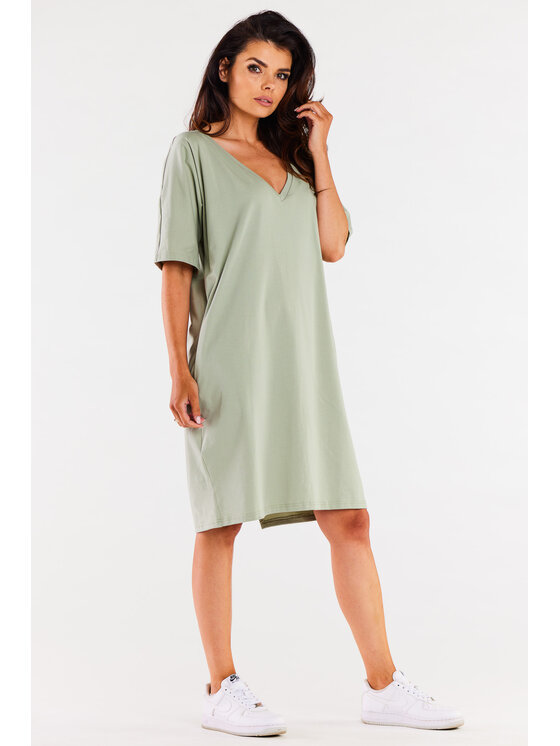 Infinite You Infinite You Sukienka letnia M303 Zielony jasny Basic Fit