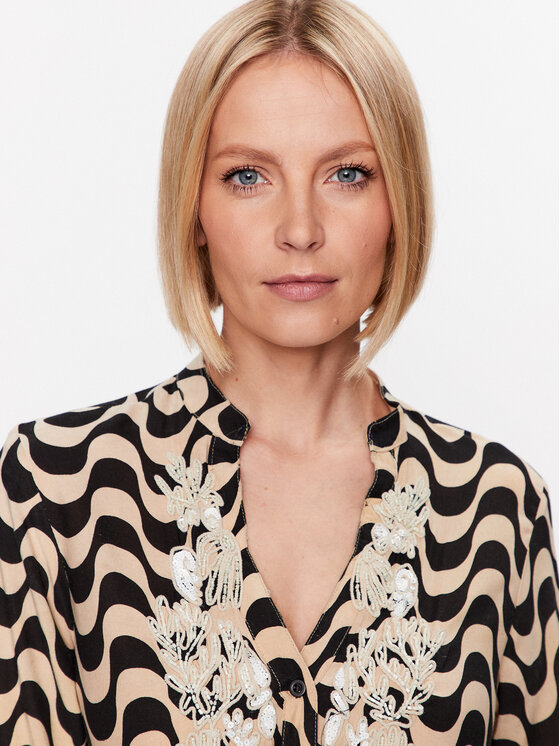 Iconique Iconique Vasarinė suknelė IC23 115 Smėlio Regular Fit