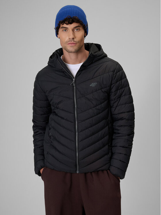 4F 4F Kurtka puchowa BASIC+ Czarny Regular Fit