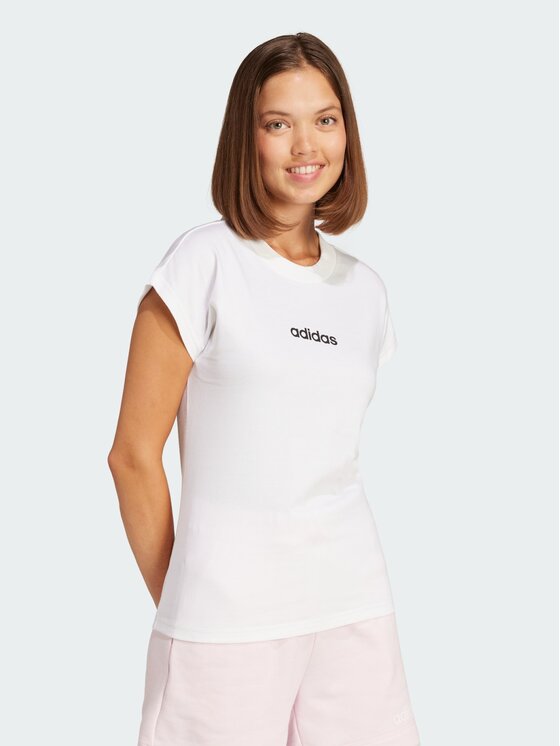 adidas adidas T-Shirt Essentials Linear JC8239 Biały Slim Fit