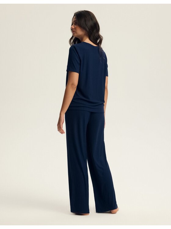 Esotiq Esotiq Piżama 43806 Granatowy Regular Fit