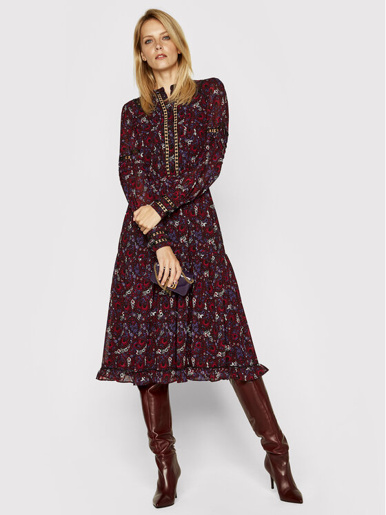 MICHAEL Michael Kors MICHAEL Michael Kors Každodenné šaty Paisley Georgette and Lace Ruffled MF0800UFFS Farebná Regular Fit
