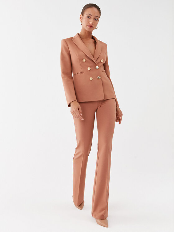 PINKO Pinko Bavlnené nohavice Hulka Pantalone 100054 A15M Hnedá Regular Fit