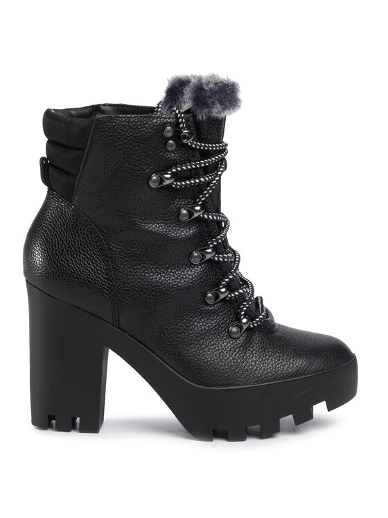 Calvin klein sharla black heeled lace up ankle boots cheap