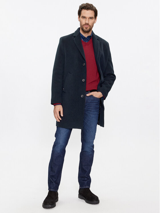 Tommy Hilfiger Tommy Hilfiger Vilnonis paltas MW0MW32963 Tamsiai mėlyna Regular Fit