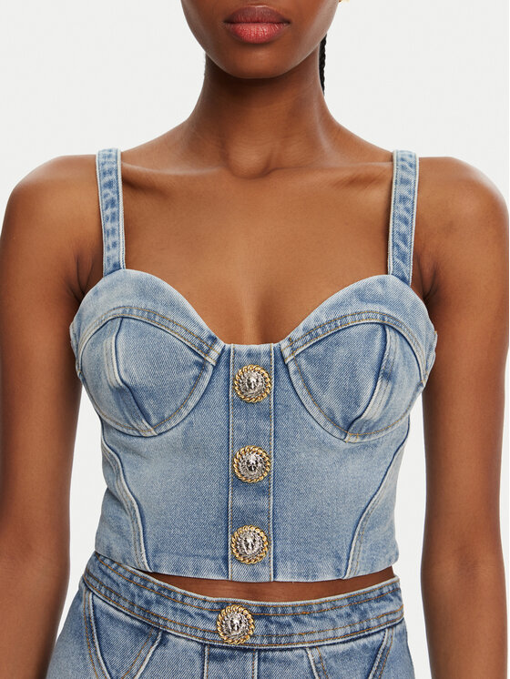 Balmain Balmain Top DF1AA345DE53 Plava Slim Fit