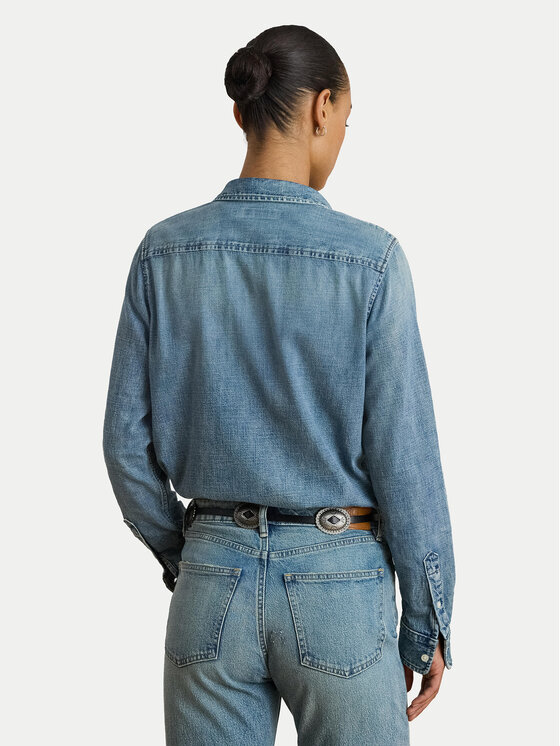 LAUREN RALPH LAUREN LAUREN RALPH LAUREN džínsová košeľa 200P08166001 Modrá Straight Fit