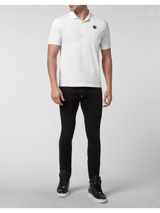 PHILIPP PLEIN PHILIPP PLEIN Polo 215 Biały Slim Fit