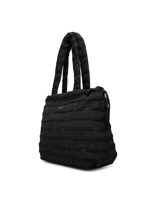 Tommy Jeans Tommy Jeans Geantă Tjw Icon Nylon Tote Aop AW0AW18649 Negru
